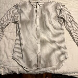 rag & bone White and Black Striped Casual Shirt